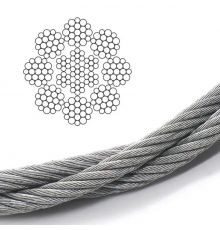 Канат (трос) стальной EN 12385-5, 8x19W-IWRC 10 мм грузочеловеческий (цена указана за 1 метр)
