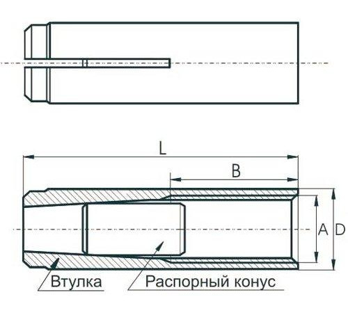 Анкер-втулка М10 (сталь)