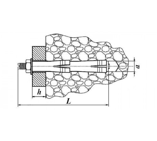 Анкер дворозпірний з гайкою М10/14*250 Анкер дворозпірний з гайкою М10/14*250