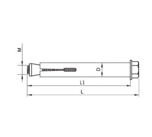 Анкер з болтом М10/12 однорозпірний
