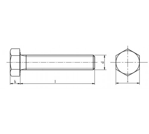 Болт DIN 961 с мелкой резьбой М16х1.5
