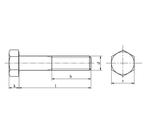 Болт М10 DIN 931 класс прочности 10.9