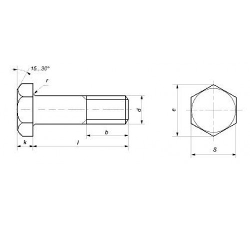 Болт М12 DIN 6914 клас міцності 10.9 Болт М12 DIN 6914 клас міцності 10.9