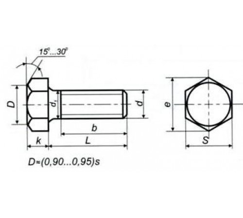 Болт М20 ГОСТ Р 52644-2006 класса прочности 10.9