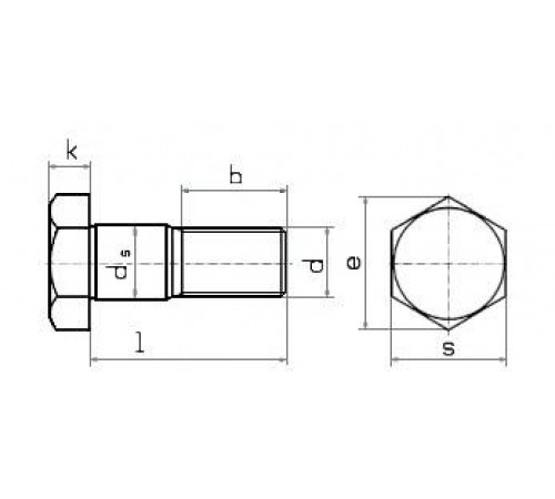 Болт призонний М27 DIN 609 клас міцності 8.8 Болт призонний М27 DIN 609 клас міцності 8.8