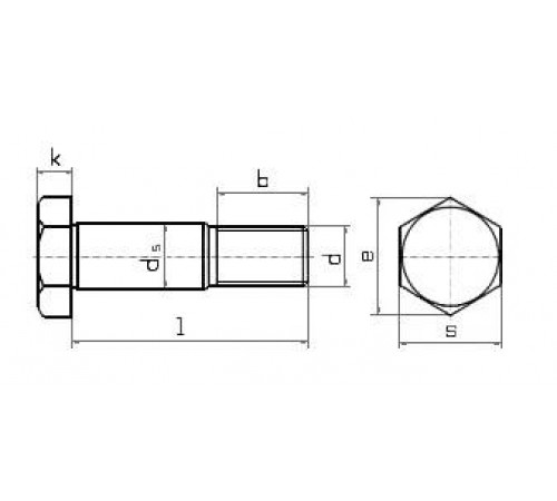 Болт призонний М33 DIN 610 клас міцності 8.8 Болт призонний М33 DIN 610 клас міцності 8.8