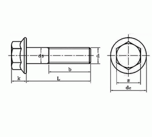 Болт із фланцем М5 DIN 6921, ОСТ 37.001.193 сталь А2