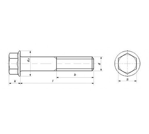 Болт з фланцем М6 DIN 6921 клас міцності 10.9
