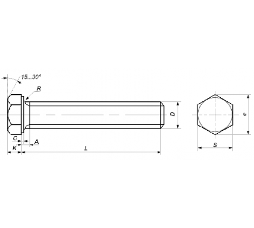 Болты DIN 961 с мелкой полной резьбой