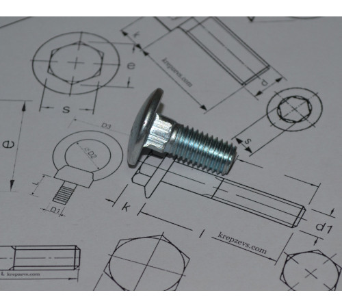 Болти меблеві М5 DIN 603, ГОСТ 7802-81 Болти меблеві М5 DIN 603, ГОСТ 7802-81