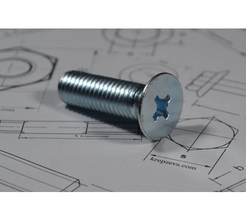 Гвинт DIN 965, ГОСТ 17475-80 із потайною голівкою М5