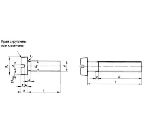 Гвинт М10 DIN 84, ГОСТ 1491-80 прямий шліц