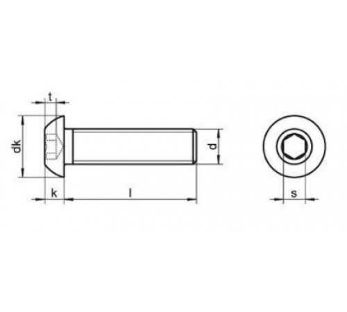 Гвинт М10 ISO 7380 з фланцем міцністю 10.9