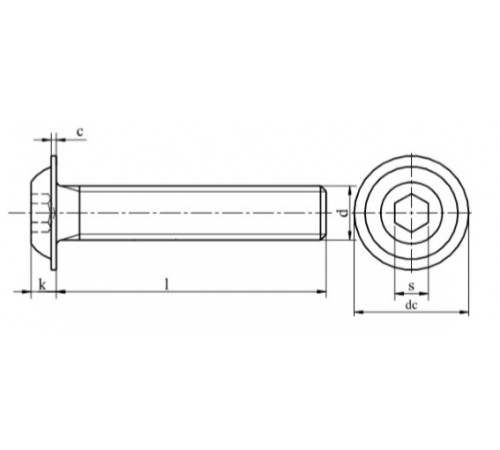 Гвинти М10 ISO (DIN) 7380-2 під шестигранник