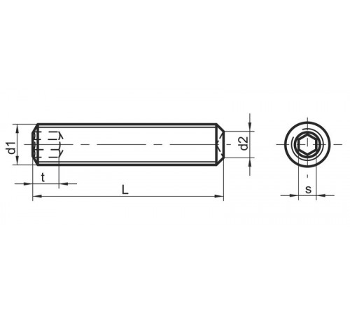 Гвинти настановні М20 DIN 916 із сталі А2 Гвинти настановні М20 DIN 916 із сталі А2