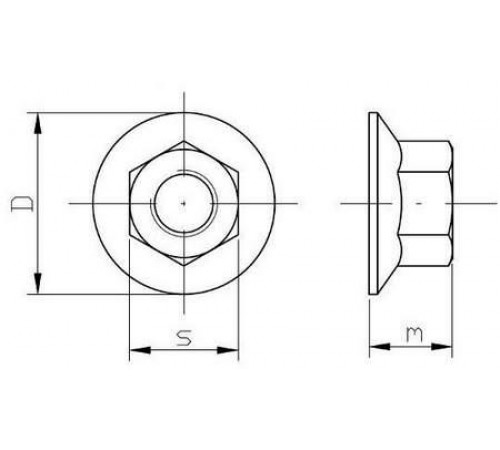 Гайка М10 DIN 6923 класу міцності 8.0