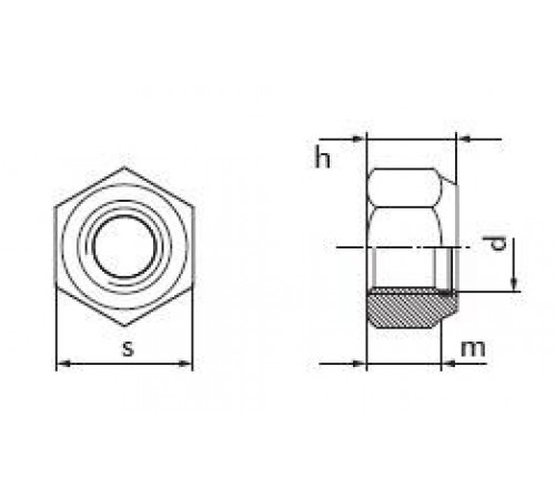 Гайка М12 DIN 985 клас міцності 10.0 Гайка М12 DIN 985 клас міцності 10.0