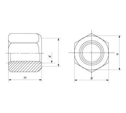 Гайка М14 DIN 6330 класу міцності 10.0 Гайка М14 DIN 6330 класу міцності 10.0