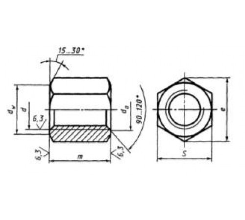 Гайка М20 ГОСТ 15523-70 класу міцності 10.0