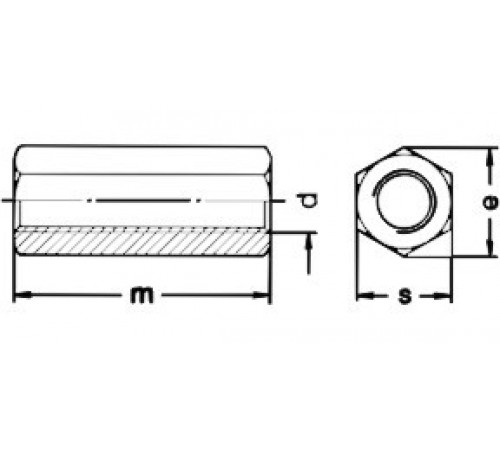 Гайка М6 сполучна висока DIN 6334