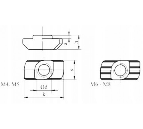 Гайка для профілю М4/6 AN601