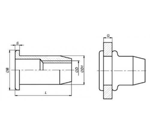 Гайка клепальна М10 рифлена потай