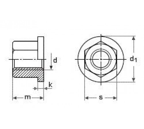 Гайка з буртиком М18 DIN 6331 клас міцності 10.0