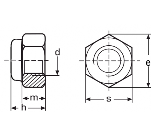 Гайка самоконтряща М10 DIN 985, ISO 10511