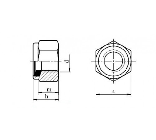 Гайки М12 DIN 982 самозажимные нержавеющие сталь А2