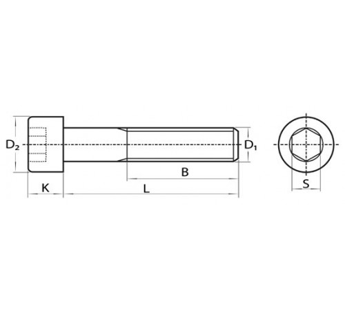 Гвинт М10×1 з дрібним різьбленням та циліндричною голівкою DIN 912, ГОСТ 11738-84 Гвинт М10×1 з дрібним різьбленням та циліндричною голівкою DIN 912, ГОСТ 11738-84