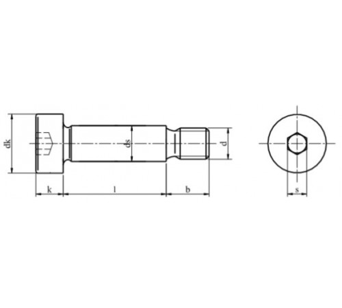 Гвинт М20 ISO 7379 ступінчастий Гвинт М20 ISO 7379 ступінчастий
