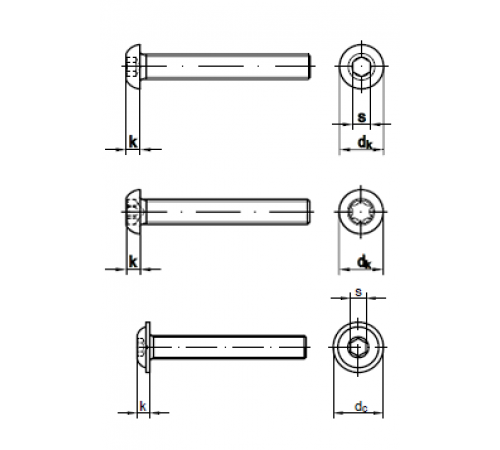 Винт М3 из нержавеющей стали ISO 7380 Винт М3 из нержавеющей стали ISO 7380