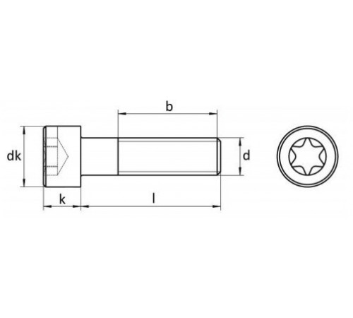 Винт М4 ISO 14579 прочностью 12.9