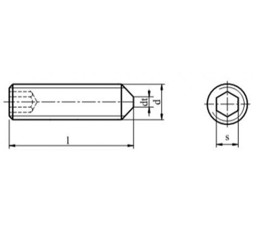 Винт М6 DIN 914 из нержавеющей стали А4