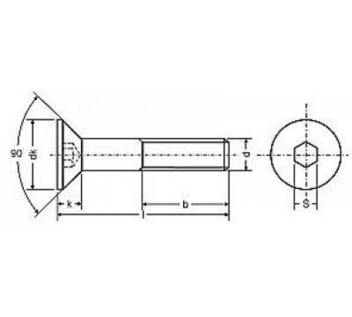 Гвинт нержавіючий DIN 7991 М14