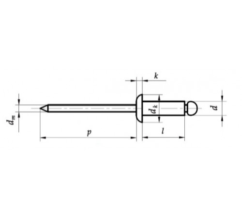 Заклепка Ф3.0 DIN 7337, мідь/сталь