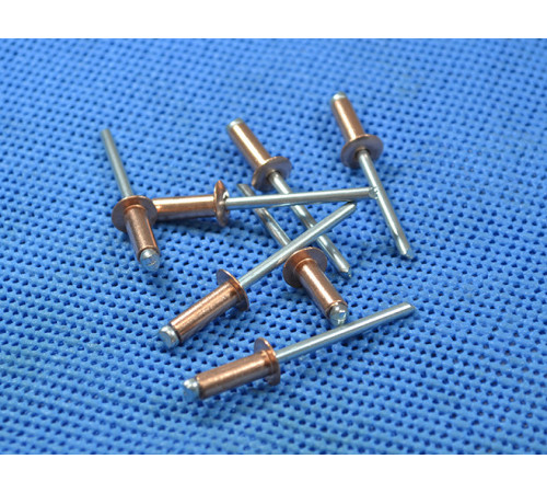 Заклепка Ф4.8 DIN 7337, мідь/сталь