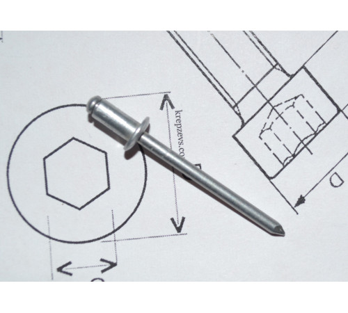 Заклепка Ф6.0 DIN 7337 зі звичайним буртиком