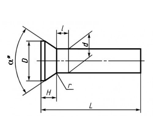 Заклепки Ф8.0 ГОСТ 10300-80, DIN 661 з потайною голівкою