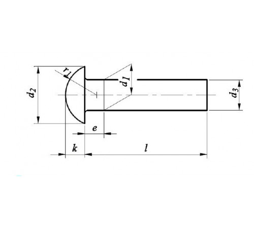 Заклепки під молоток Ф5 із напівкруглою голівкою DIN 660 (сталь)