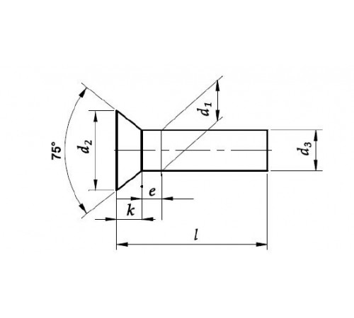 Заклепки с потайной головкой Ф2.5 DIN 661 (сталь)
