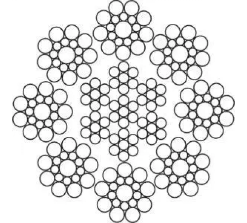 Канат (трос) сталевий EN 12358-5, 8х19S-IWRC 8 мм вантажолюдський (ціна вказана за 1 метр)