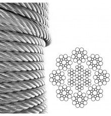 Канат (трос) сталевий EN 12358-5, 8х19S-IWRC 8 мм вантажолюдський (ціна вказана за 1 метр)