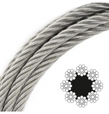 Канат (трос) сталевий EN 12385-5, 8X19S-FC 12 мм вантажолюдський (ціна вказана за 1 метр)