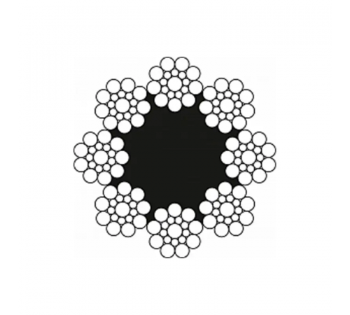 Канат (трос) сталевий EN 12385-5, 8X19S-FC 8 мм вантажолюдський (ціна вказана за 1 метр)