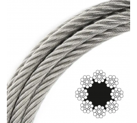 Канат (трос) сталевий EN 12385-5, 8X19S-FC 8 мм вантажолюдський (ціна вказана за 1 метр)