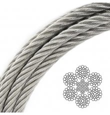 Канат (трос) сталевий ГОСТ 14954-80, EN 12385-4, 6x19W-IWRC 14 мм (ціна вказана за 1 метр)