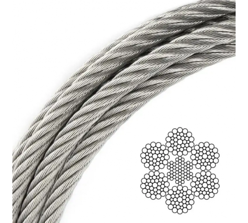 Канат (трос) сталевий ГОСТ 14954-80, EN 12385-4, 6x19W-IWRC 14 мм (ціна вказана за 1 метр)