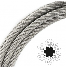 Канат (трос) сталевий ГОСТ 3077-80, EN 12385-5, 6x19S-FC 10.5 мм вантажолюдський (ціна вказана за 1 метр)