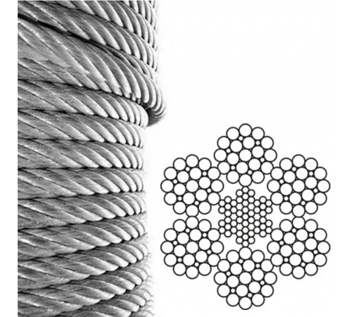 Канат (трос) стальной ГОСТ 7667-80 19 мм (цена указана за 1 метр)